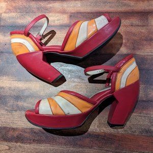 Fluevog Lip Service Peep Toe Sandals, Size 9
